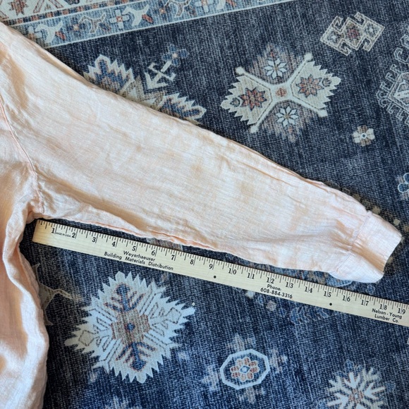 J. Jill 100% Linen Button-Down Long Sleeve Shirt Orange Women’s Size XL - Picture 10 of 12